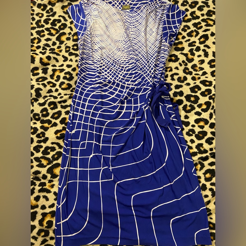 Blue and white dress